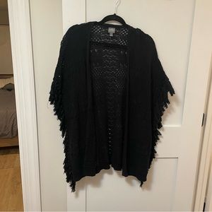 Black shawl with fringe